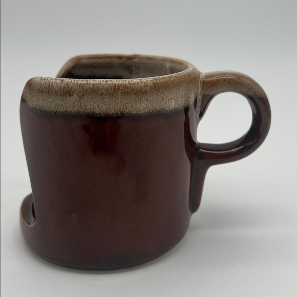 Hermitage Pottery Brown Drip Glaze Lamp Styled Finger Candle Holder 221157 - Picture 4 of 13